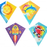 Lietajúci šarkan kosoštvorec z nylonu pre deti