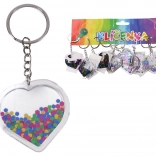 Akrylová kľúčenka s trblietkami – srdce