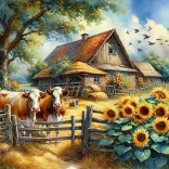 Diamantové maľovanie Dom na farme 30x40 cm