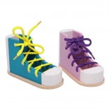 Small Foot sada hra Zaviaž si šnúrku – drevené topánky, 2 ks