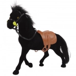 Zamatová figúrka čierneho koňa Farma