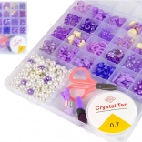 Sada korálikov na výrobu šperkov fialové sponky