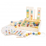 Drevená triediaca a navliekacia sada korálikov