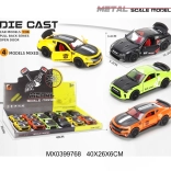 Športové kovové autíčko 1:36 s otváracími dverami a naťahovacím pohonom