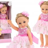 Ružové šaty pre bábiky Dlhý hrebeň na vlasy 38 cm