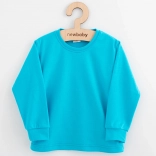 detské bavlnené tričko s dlhým rukávom New Baby Kindergarten tyrkysové 116
