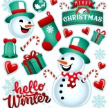 Nažehľovacie obrázky zimný snehuliak – malý hárok