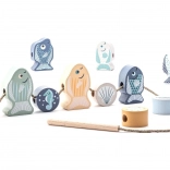 Cubika pastel navliekacie ryby a morskí živočíchovia – drevený navliekací set