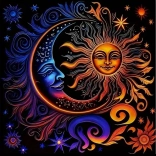 Diamantové maľovanie Slnko a Mesiac 30x40 cm