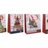 Darčeková papierová taška M vianočná 26 × 32 × 12 cm