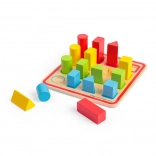 Bigjigs Toys drevená vkladačka s tvarmi, 16 dielikov (25 × 25 cm)