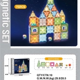 Magnetická 3D stavebnica so svetelnými diskami, 75 dielov