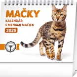 Stolový kalendár Mačky s menami 2025