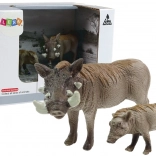 Sada 2 figúrok – prasa bradavičnaté s mláďaťom, séria Zvieratá sveta