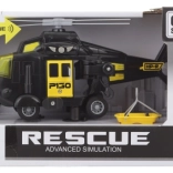 čierna helikoptéra na batérie so svetlami a zvukmi