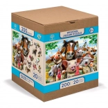 Drevené puzzle s figúrkami – život na farme