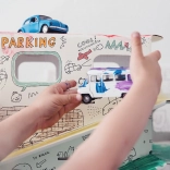 Priestorové omaľovánky XXL – kartónové parkovisko