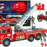 Veľká sada Hasičská stanica s prilbou a štvorkolkou