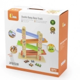 Viga drevená dvojitá závodná dráha pre autíčka