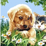 Diamantové maľovanie Malí kamaráti 30 × 40 cm