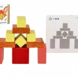 2v1 Drevená stavebnica a hlavolam pre deti