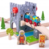 Bigjigs Rail padací most – hradný most pre drevené vláčikodráhy