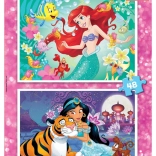 EDUCA Puzzle Disney princezné: Ariel a Jasmína 2x48 dielikov