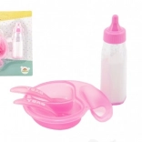 Súprava pre bábiky s fľaškou a nádobím