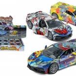 Kovové autíčko so spätným naťahovaním 12 cm