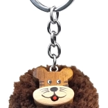 Drevená kľúčenka Tiger s pompom