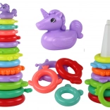 Farebná skladacia veža jednorožec – 13 krúžkov