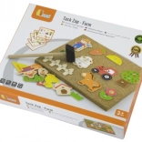 Drevená korková pritlkačka farma Viga Montessori