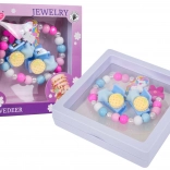 detská sada šperkov s jednorožcom – ružový náramok a sponky