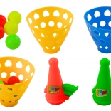 Zručnostná hra s košíkmi na loptičky a vystreľovačom, 2 košíky a 6 loptičiek