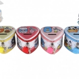 Plechová srdcová pokladnička so zámkom, 8 × 7 cm, viac farieb