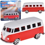 kovový model VOLKSWAGEN T1 1:56 červeno‑biely