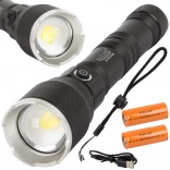 Vojenská taktická baterka Bailong s LED Cree XHP160 a zoomom