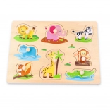 Drevená puzzle doska Džungle