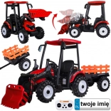 Veľký elektrický traktor s prívesom a lyžicou pre deti