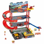 Parkovacia stanica s vrtuľníkom a kovovými autami 59 × 27 × 39 cm