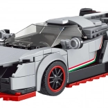 398 dielna sada stavebných športových áut. Biela