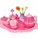 Drevená kvetinová čajová sada pre deti