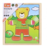 Drevené puzzle VIGA Obleč medvedíka