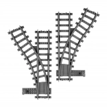 stavebnica bloxo výhybky pre vlaky a električky rappa – sada 2 ks