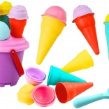 Súprava do piesku Vedierko na zmrzlinu Lopatka ružová 6 ks