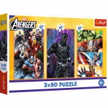 Puzzle 3x80 Akčné Dni - Disney Marvel Avengers