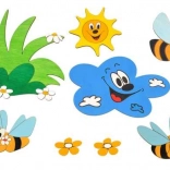 Drevená dekorácia lúka a včielky DoDo