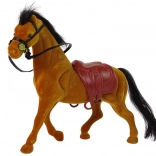 Zamatová hnedá figúrka koňa farma