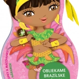 Obliekame brazílske bábiky Isabela – omaľovánky a samolepky