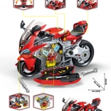Sada malého mechanika – motocyklový dielenský set 2v1 so svetlami a zvukmi